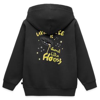 SÜSS - Honig - Kinder Premium Organic Zip Hoodie - Schwarz - Hinten - AI Model Kid Male (0cm)