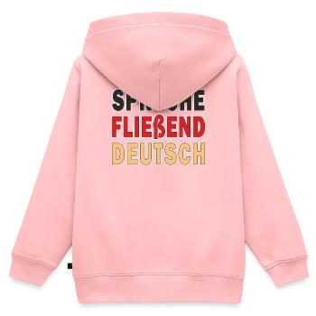SPRECHE FLIEßEND DEUTSCH - Kinder Premium Organic Zip Hoodie - Rosa - Hinten - AI Model Kid Female (0cm)