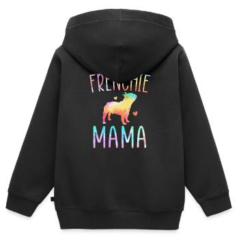 Frenchie Mama Krawatte Färbung Französisch Bulldogge Hund Mama - Kinder Premium Organic Zip Hoodie - Schwarz - Hinten - AI Model Kid Male (0cm)