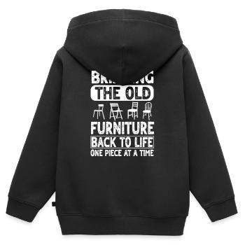 Flipping - Kinder Premium Organic Zip Hoodie - Schwarz - Hinten - AI Model Kid Male (0cm)