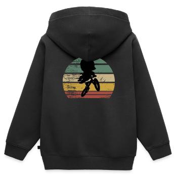 Vintage Bike Bmx Stunts Enfants Rétro - Sweat Premium à capuche zippé enfant bio - noir - Dos - AI Model Kid Male (0cm)