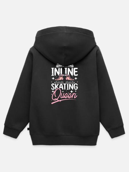Inline skating queen - Kinder Premium Organic Zip Hoodie - Schwarz