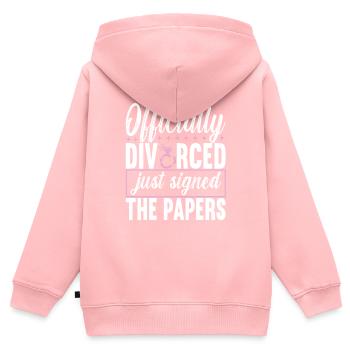 Scheidung Geschieden - Kinder Premium Organic Zip Hoodie - Rosa - Hinten - AI Model Kid Female (0cm)