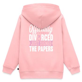 Scheidung Geschieden - Kinder Premium Organic Zip Hoodie - Rosa - Hinten - AI Model Kid Female (0cm)
