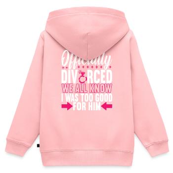 Scheidung Geschieden - Kinder Premium Organic Zip Hoodie - Rosa - Hinten - AI Model Kid Female (0cm)