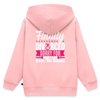 Scheidung Geschieden - Kinder Premium Organic Zip Hoodie - Rosa - Hinten - AI Model Kid Female (0cm)