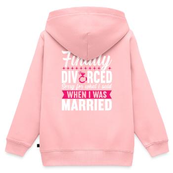 Scheidung Geschieden - Kinder Premium Organic Zip Hoodie - Rosa - Hinten - AI Model Kid Female (0cm)