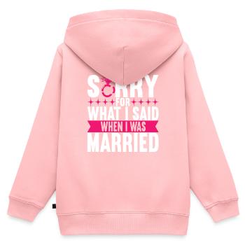 Scheidung Geschieden - Kinder Premium Organic Zip Hoodie - Rosa - Hinten - AI Model Kid Female (0cm)