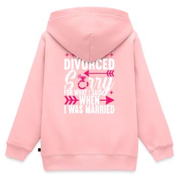 Scheidung Geschieden - Kinder Premium Organic Zip Hoodie - Rosa - Hinten - AI Model Kid Female (0cm)