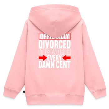 Scheidung Geschieden - Kinder Premium Organic Zip Hoodie - Rosa - Hinten - AI Model Kid Female (0cm)