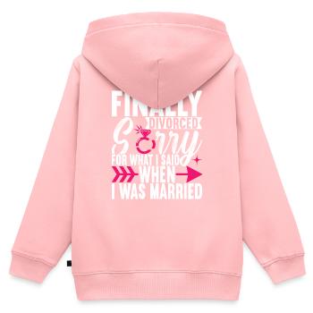 Scheidung Geschieden - Kinder Premium Organic Zip Hoodie - Rosa - Hinten - AI Model Kid Female (0cm)
