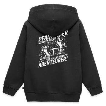 Pfadfinder Stinken Nicht Sie Riechen Nach Abenteue - Kinder Premium Organic Zip Hoodie - Schwarz - Hinten - AI Model Kid Male (0cm)