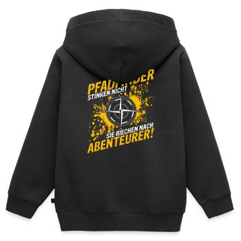 Pfadfinder Stinken Nicht Sie Riechen Nach Abenteue - Kinder Premium Organic Zip Hoodie - Schwarz - Hinten - AI Model Kid Male (0cm)