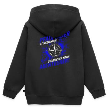 Pfadfinder Stinken Nicht Sie Riechen Nach Abenteue - Kinder Premium Organic Zip Hoodie - Schwarz - Hinten - AI Model Kid Male (0cm)