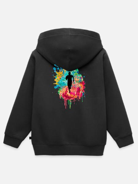 Jogging und Laufen - Kinder Premium Organic Zip Hoodie - Schwarz