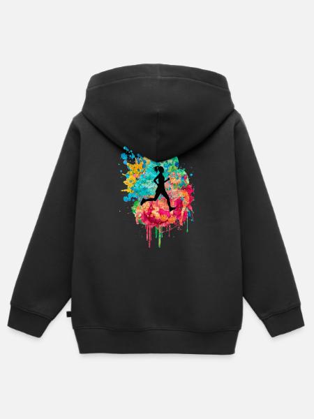 Jogging und Laufen - Kinder Premium Organic Zip Hoodie - Schwarz