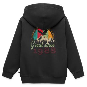 35 Drachen Geburtstags Fantasie - Kinder Premium Organic Zip Hoodie - Schwarz - Hinten - AI Model Kid Male (0cm)