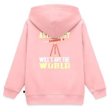 L’astrologie sauvera le monde drôle d’astrologue - Sweat Premium à capuche zippé enfant bio - rose - Dos - AI Model Kid Female (0cm)