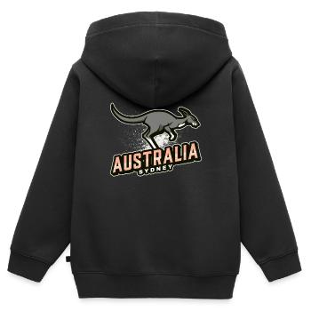 Australia sydney - Kinder Premium Organic Zip Hoodie - Schwarz - Hinten - AI Model Kid Male (0cm)