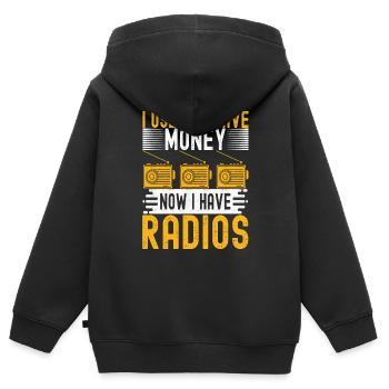 Ham Radio Ham Funker - Kinder Premium Organic Zip Hoodie - Schwarz - Hinten - AI Model Kid Male (0cm)