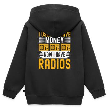 Ham Radio Ham Funker - Kinder Premium Organic Zip Hoodie - Schwarz - Hinten - AI Model Kid Male (0cm)