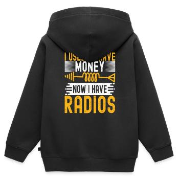 Ham Radio Ham Funker - Kinder Premium Organic Zip Hoodie - Schwarz - Hinten - AI Model Kid Male (0cm)