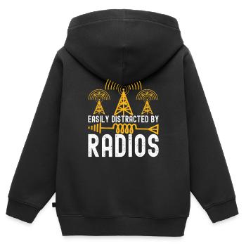 Ham Radio Ham Funker - Kinder Premium Organic Zip Hoodie - Schwarz - Hinten - AI Model Kid Male (0cm)