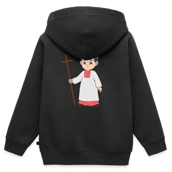 Enfant de chœur - Sweat Premium à capuche zippé enfant bio - noir - Dos - AI Model Kid Male (0cm)