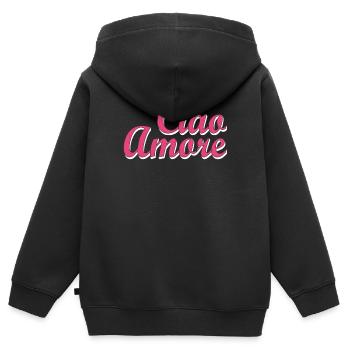 Ciao Amore - Kids Premium Organic Zip-up Hoodie - black - Back - AI Model Kid Male (0cm)