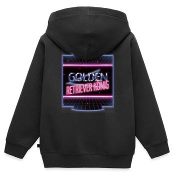 geburtstagsgeschenk tier lieben bluthund - Kinder Premium Organic Zip Hoodie - Schwarz - Hinten - AI Model Kid Male (0cm)