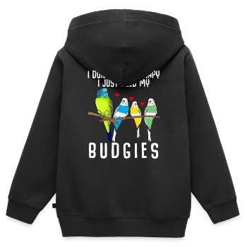 Wellensittich Sittich - Kinder Premium Organic Zip Hoodie - Schwarz - Hinten - AI Model Kid Male (0cm)