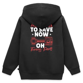 OH! Tuning Pièces Mécanicien Oldtimer Amateur Tuning - Sweat Premium à capuche zippé enfant bio - noir - Dos - AI Model Kid Male (0cm)