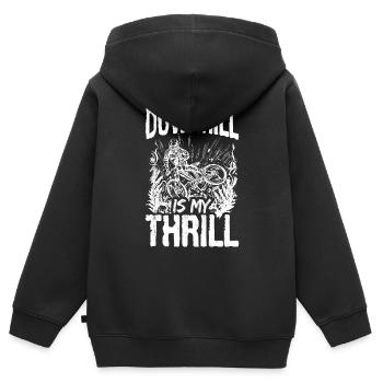 DOWNHILL IS MY THRILL - Adrenalinkick Enduro Ausfa - Kinder Premium Organic Zip Hoodie - Schwarz - Hinten - AI Model Kid Male (0cm)