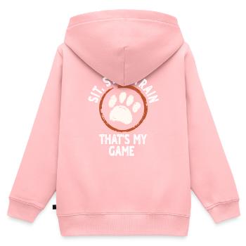 Hundetrainer - Kinder Premium Organic Zip Hoodie - Rosa - Hinten - AI Model Kid Female (0cm)