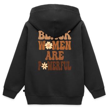 Schwarze Frauen sind mächtig Monat der schwarzen Geschichte - Kinder Premium Organic Zip Hoodie - Schwarz - Hinten - AI Model Kid Male (0cm)