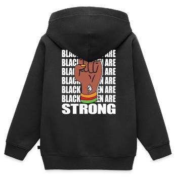 Schwarze Frauen sind stark Frauen des Black History Month - Kinder Premium Organic Zip Hoodie - Schwarz - Hinten - AI Model Kid Male (0cm)