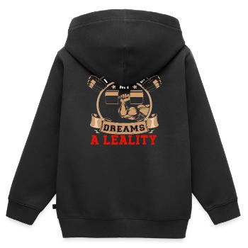 Träume - Kinder Premium Organic Zip Hoodie - Schwarz - Hinten - AI Model Kid Male (0cm)