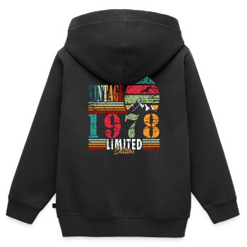 Fantastic since 1978 birthday - Kids Premium Organic Zip-up Hoodie - black - Back - AI Model Kid Male (0cm)
