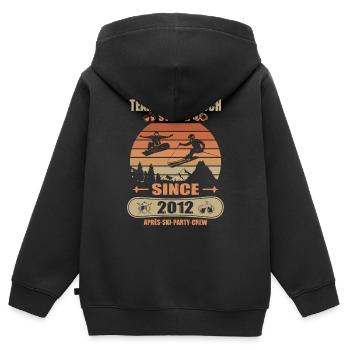 Stubai, Team Stockbruch Snowboard und Skifahrer - Kinder Premium Organic Zip Hoodie - Schwarz - Hinten - AI Model Kid Male (0cm)