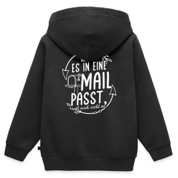 WENN ES IN EINE MAIL PASST, ruft mich nicht an - K - Kinder Premium Organic Zip Hoodie - Schwarz - Hinten - AI Model Kid Male (0cm)