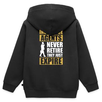 Agent d’assurance Évaluateur Courtier d’assurance - Sweat Premium à capuche zippé enfant bio - noir - Dos - AI Model Kid Male (0cm)