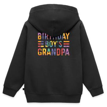 Birthday boy Grandpa building blocks - Kids Premium Organic Zip-up Hoodie - black - Back - AI Model Kid Male (0cm)