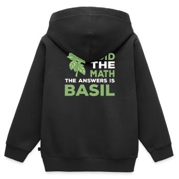 Drôle de conception de basilic - Sweat Premium à capuche zippé enfant bio - noir - Dos - AI Model Kid Male (0cm)