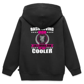 Basilikum Liebende Mama - Kinder Premium Organic Zip Hoodie - Schwarz - Hinten - AI Model Kid Male (0cm)