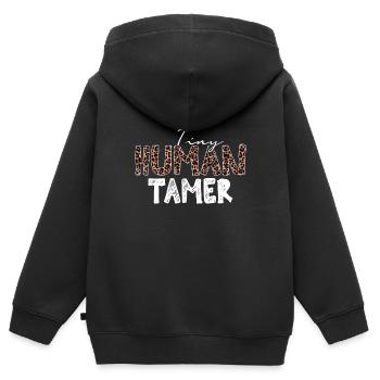 Minuscule dompteur humain - Sweat Premium à capuche zippé enfant bio - noir - Dos - AI Model Kid Male (0cm)
