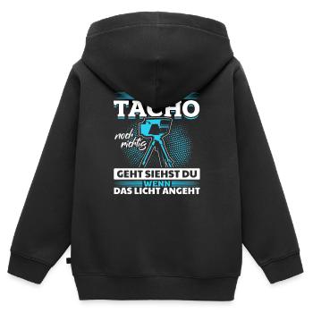 Tuning - Ob Dein Tacho Richtig Geht - PS Liebhaber - Kinder Premium Organic Zip Hoodie - Schwarz - Hinten - AI Model Kid Male (0cm)