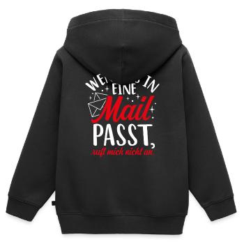 WENN ES IN EINE MAIL PASST, ruft mich nicht an - G - Kinder Premium Organic Zip Hoodie - Schwarz - Hinten - AI Model Kid Male (0cm)