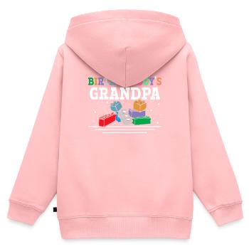 Birthday boy Grandpa building blocks - Kids Premium Organic Zip-up Hoodie - rose - Back - AI Model Kid Female (0cm)