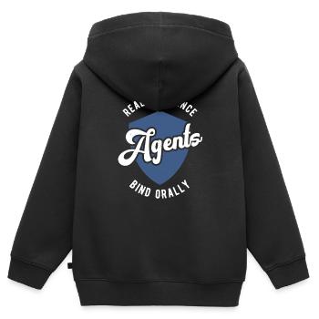 Agent d’assurance Évaluateur Courtier d’assurance - Sweat Premium à capuche zippé enfant bio - noir - Dos - AI Model Kid Male (0cm)