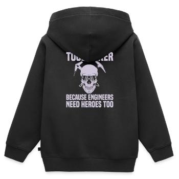 Mécanicien de découpe de fraiseuse CNC - Sweat Premium à capuche zippé enfant bio - noir - Dos - AI Model Kid Male (0cm)